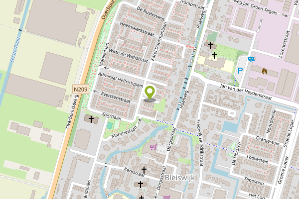 Ambulance-melding op Jacob van Wassenaerstraat, Bleiswijk op 1 mei, kaart-overzicht