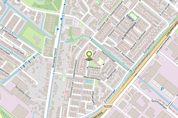 Ambulance-melding op Eiberplein, Bergschenhoek op 1 mei, kaart-overzicht
