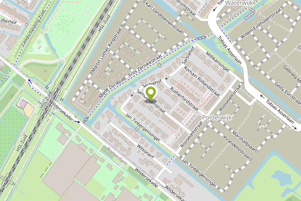 Ambulance-melding op Samuelsonstraat, Bergschenhoek op 1 mei, kaart-overzicht
