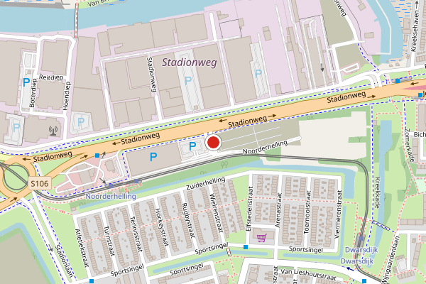Brandweer-melding op Noorderhelling, Rotterdam op 7 juni, kaart-overzicht