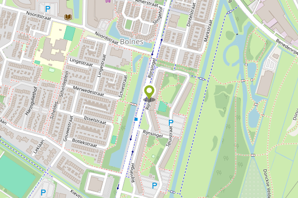 Ambulance-melding op Rijnsingel, Ridderkerk op 1 mei, kaart-overzicht