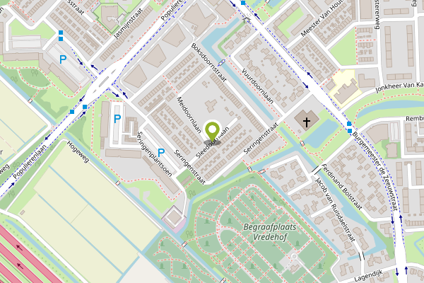 Ambulance-melding op Sleedoornlaan, Ridderkerk op 1 mei, kaart-overzicht