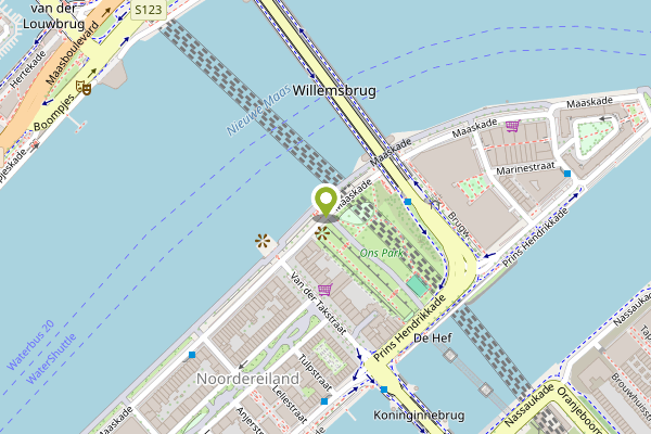 Ambulance-melding op Maaskade, Rotterdam op 2 mei, kaart-overzicht