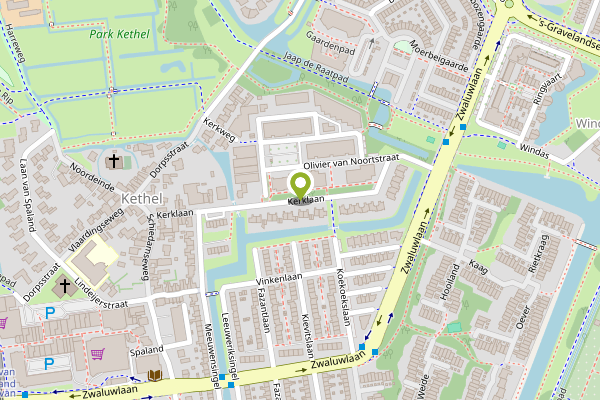 Ambulance-melding op Kerklaan, Schiedam op 2 mei, kaart-overzicht