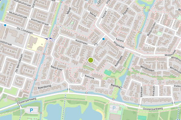 Ambulance-melding op Koolmees, Ridderkerk op 8 juni, kaart-overzicht