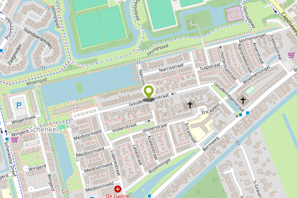 Ambulance-melding op Goudenregenstraat, Capelle aan den IJssel op 2 mei, kaart-overzicht