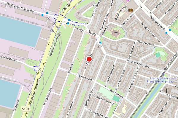 Brandweer-melding op Zuidhoek, Rotterdam op 9 juni, kaart-overzicht