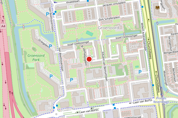 Brandweer-melding op Cornelia van Zantenplein, Schiedam op 9 juni, kaart-overzicht