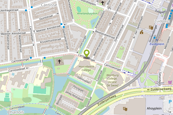 Ambulance-melding op Carnissesingel, Rotterdam op 2 mei, kaart-overzicht