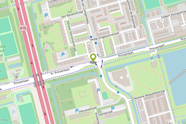 Ambulance-melding op Prinsenlaan, Rotterdam op 2 mei, kaart-overzicht