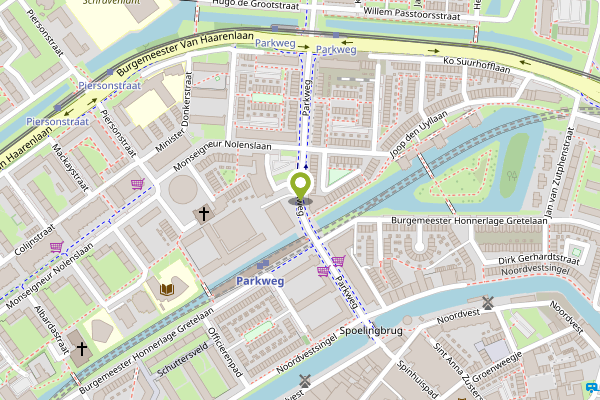 Ambulance-melding op Parkweg, Schiedam op 2 mei, kaart-overzicht