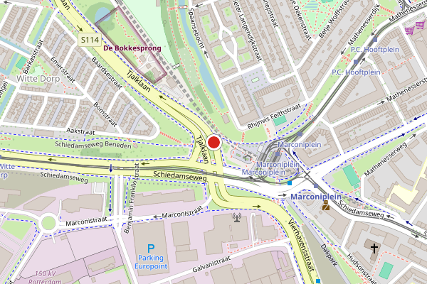 Brandweer-melding op Tjalklaan, Rotterdam op 10 juni, kaart-overzicht