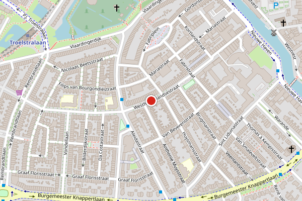 Brandweer-melding op Westfrankelandsestraat, Schiedam op 10 juni, kaart-overzicht