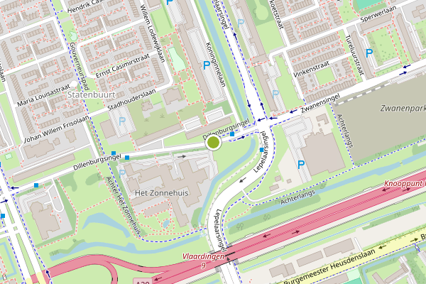 Ambulance-melding op Dillenburgsingel, Vlaardingen op 10 juni, kaart-overzicht