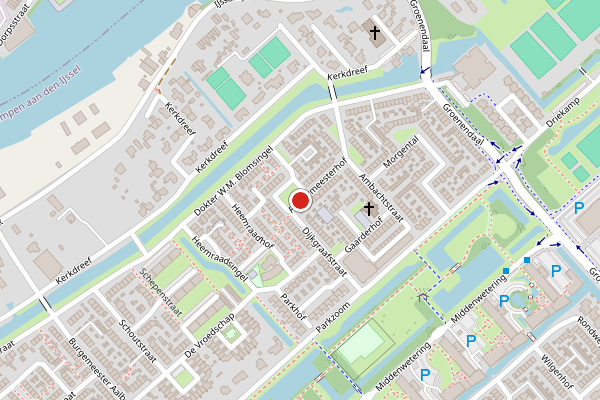 Brandweer-melding op Poldermeesterhof, Krimpen aan den IJssel op 10 juni, kaart-overzicht