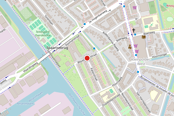 Brandweer-melding op Blijvenburgstraat, Rotterdam op 10 juni, kaart-overzicht
