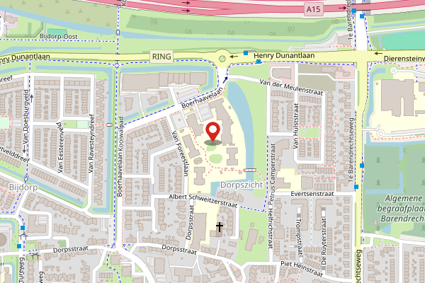 Brandweer-melding op Boerhaavelaan, Barendrecht op 2 mei, kaart-overzicht