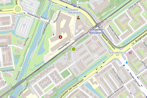 Ambulance-melding op Van der Duyn van Maasdamstraat, Schiedam op 10 juni, kaart-overzicht