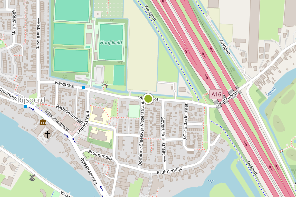 Ambulance-melding op Vlasstraat, Ridderkerk op 11 juni, kaart-overzicht