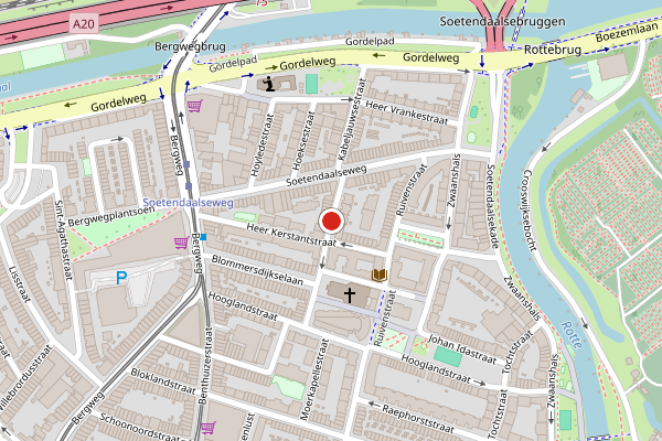 Brandweer-melding op Hildegardisstraat, Rotterdam op 11 juni, kaart-overzicht