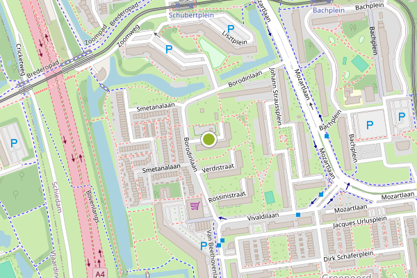 Ambulance-melding op Puccinistraat, Schiedam op 11 juni, kaart-overzicht