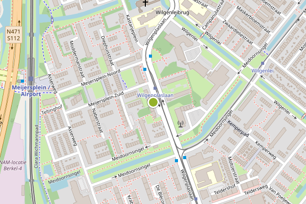 Ambulance-melding op Wilgenplaslaan, Rotterdam op 12 juni, kaart-overzicht