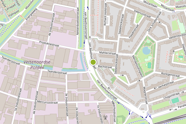 Ambulance-melding op van Beethovensingel, Vlaardingen op 12 juni, kaart-overzicht