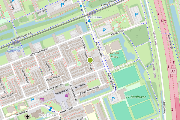 Ambulance-melding op Koolmeesstraat, Vlaardingen op 12 juni, kaart-overzicht