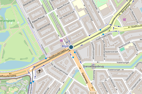 Politie-melding op Statenweg, Rotterdam op 13 juni, kaart-overzicht