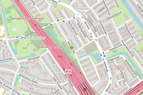 Ambulance-melding op Ameidestraat, Rotterdam op 13 juni, kaart-overzicht