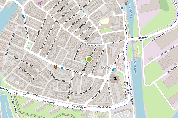 Ambulance-melding op Middelharnissestraat, Schiedam op 13 juni, kaart-overzicht