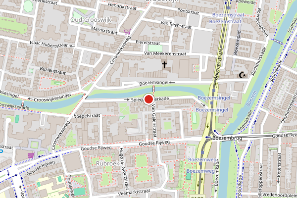 Brandweer-melding op Spiegelnisserkade, Rotterdam op 13 juni, kaart-overzicht