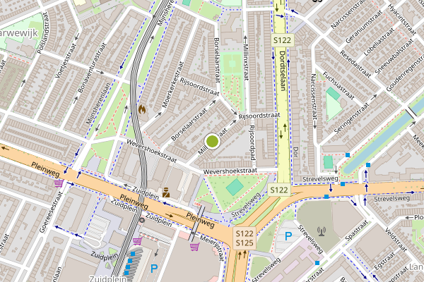 Ambulance-melding op Millinxstraat, Rotterdam op 13 juni, kaart-overzicht