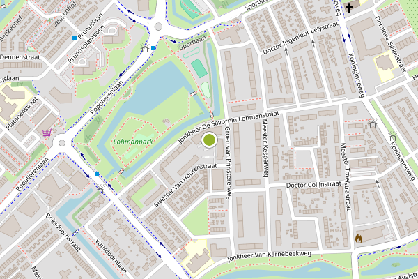 Ambulance-melding op Lohmanpark, Ridderkerk op 13 juni, kaart-overzicht