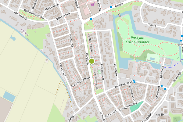 Ambulance-melding op De Nachtegaal, Rhoon op 14 juni, kaart-overzicht