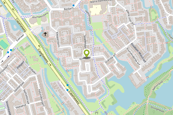 Ambulance-melding op Vuurdans, Capelle aan den IJssel op 4 mei, kaart-overzicht