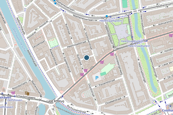 Politie-melding op Korenaardwarsstraat, Rotterdam op 14 juni, kaart-overzicht