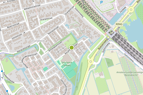 Ambulance-melding op Amaliaplantsoen, Barendrecht op 14 juni, kaart-overzicht