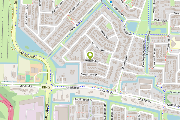 Ambulance-melding op Bizetstraat, Barendrecht op 3 mei, kaart-overzicht