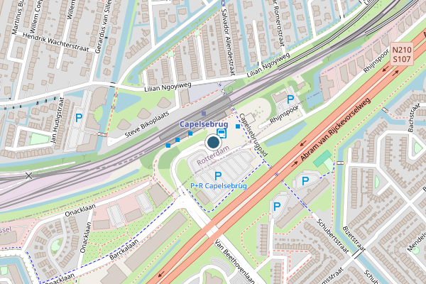 Politie-melding op Abram van Rijckevorselplein, Rotterdam op 14 juni, kaart-overzicht