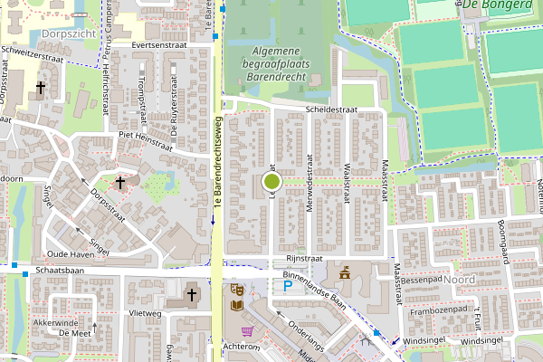 Ambulance-melding op Lekstraat, Barendrecht op 14 juni, kaart-overzicht