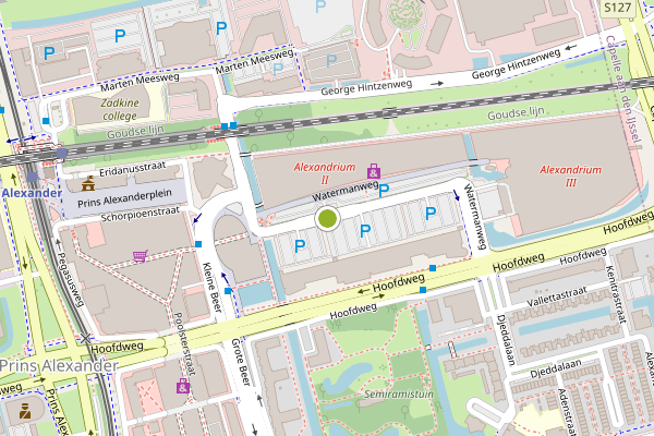 Ambulance-melding op Watermanweg, Rotterdam op 14 juni, kaart-overzicht