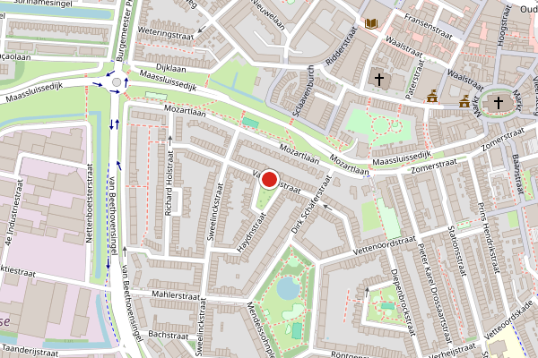Brandweer-melding op Valeriusstraat, Vlaardingen op 14 juni, kaart-overzicht