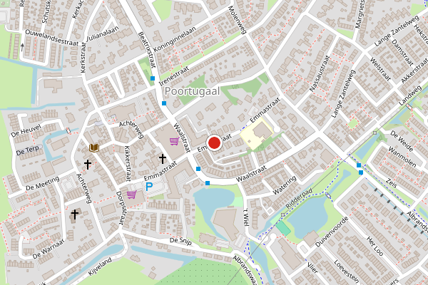 Brandweer-melding op Emmastraat, Poortugaal op 14 juni, kaart-overzicht