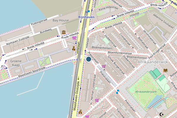 Politie-melding op Pretorialaan, Rotterdam op 14 juni, kaart-overzicht