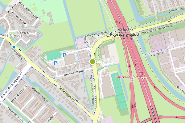 Ambulance-melding op President Rooseveltweg, Rotterdam op 15 juni, kaart-overzicht