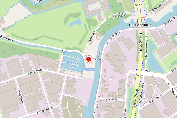 Brandweer-melding op Polderweg, Schiedam op 15 juni, kaart-overzicht