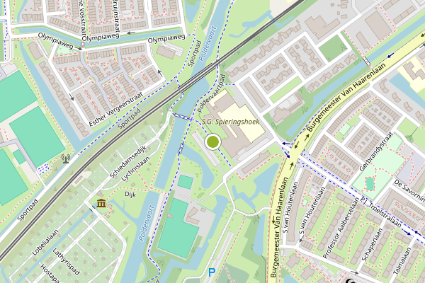 Ambulance-melding op Poldervaartpad, Schiedam op 15 juni, kaart-overzicht