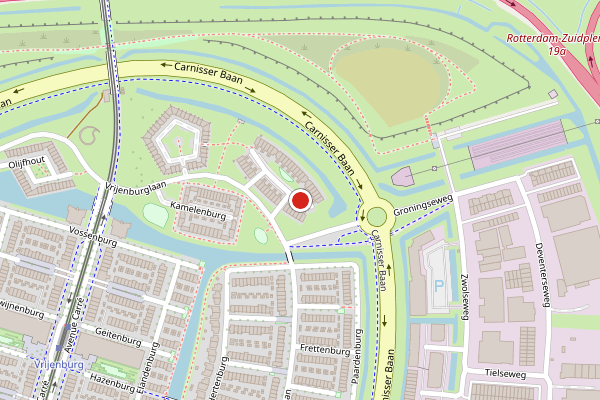 Brandweer-melding op Giraffenburg, Barendrecht op 14 juni, kaart-overzicht