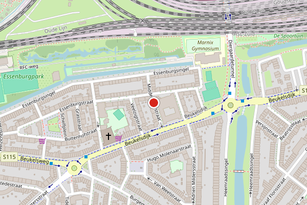 Brandweer-melding op Middenhoefstraat, Rotterdam op 15 juni, kaart-overzicht